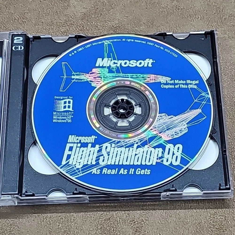 Microsoft Flight Simulator 98 PC Big Box Windows 95 NT Vintage Aviation‎ Sim